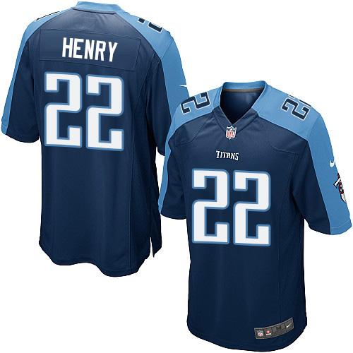 Nike Titans #22 Derrick Henry Navy Blue Alternate Youth Stitched NFL Elite Jersey